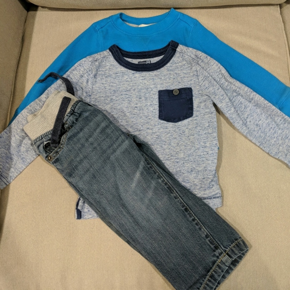 Long sleeve shirts and jeans